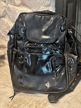 AIMEE KESSLER Black Patent Backpack Like New